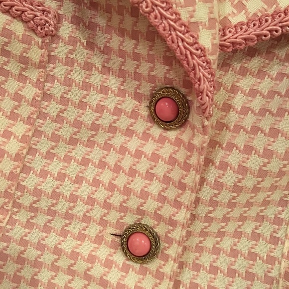 Vintage - Pink Houndstooth Blazer & Skirt - Picture 3 of 6
